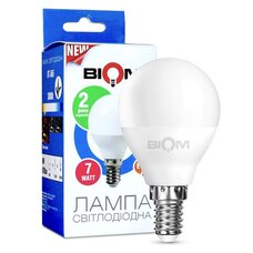 Свiтлодiодна лампа Biom BT-565 G45 7W E14 3000К матова