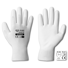 Рукавички захисні PURE WHITE поліуретан, розмір 8, RWPWH8