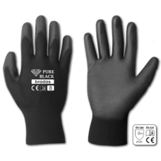 Рукавички захисні PURE BLACK поліуретан, розмір 10, RWPBC10