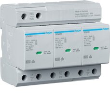 Розрядник (ПЗІП) T1+T2 3P Uc 350V 25kA 1,5kV TCN +додатковий контакт, Hager SPA800