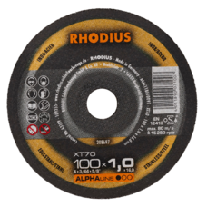 Диск відрізний RHODIUS XT70 AlphaLine 125*1*22,23 сталь/нержавіюча сталь, пряме виконання